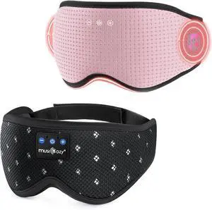 MUSICOZY Sleep Headphones with Bluetooth 5.4 Sleep Mask, Removable 3D Eye Cups for Zero Pressure Comfort, Wireless Bluetooth Eye Mask for Sleeping with Timer, Gifts for Men Women
