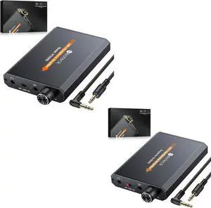 Neoteck Portable Headphone Amplifier Kit: Two-Stage Gain Switch & 16-600 Ohm Rechargeable Amp with Volume Control, Aluminum Matte Surface for PC, CD, MP3, MP4