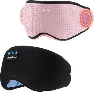 MUSICOZY Sleep Headphones with Bluetooth 5.4 Sleep Mask, Removable 3D Eye Cups for Zero Pressure Comfort, Wireless Bluetooth Eye Mask for Sleeping with Timer, Gifts for Men Women