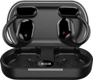 Open Ear Earbuds Over The Ear Earbuds with Earhooks Bluetooth Wireless Ear Clip Bone Conduction Head Set Headset Wireless Bluetooth Bone Conduction Head Set Headphones Induction Earphones with Hook