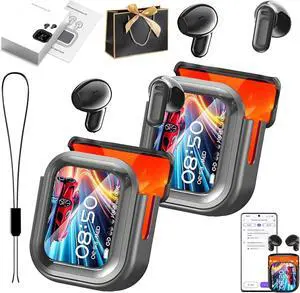 NE20 Earbuds, Hd Stereo Sound Ne20 Wireless Earphones, AI Translation Earbuds Real Time, Bluetooth 6.0 Earphones, OWS LCD Touch Screen Sport Wireless Headphones IPX6 Water-Resistant 48H Battery (2A)