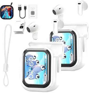 NE20 Earbuds, NE20 High-Fidelity Wireless Headphones, AI Translation Earbuds Real Time, Bluetooth 6.0 Earphone, LCD Touch Screen, IPX6 Waterproof for Travel Business (2*White)