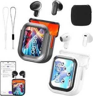 Ne20 Earbuds, Ne20 Translation Earbuds, Bluetooth 5.4 Earphones Led Display, Touch Control Water-Resistant, AI Translation Earbud Real Time,140 Two-Way Language Translator Earphones (Black+White)