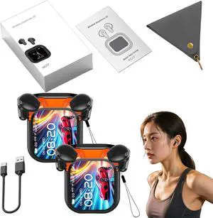 NE20 Earbuds, IPX6 Ne20 Translation Earbuds, 140 Language AI Translation Earbud Real Time with LCD Screen, Bluetooth 6.0 Touch Control Earphones Built-in Mic in Ear Earbud (2PCS Black)