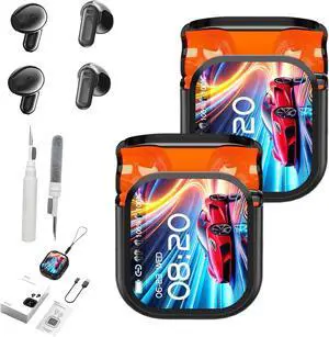Ne20 Earbuds, 5.4 LED Display High Fidelity Waterproof Wireless Earphones with 140 Language Ai Translator Real Time, Touchscreen Noise in-Ear Earphones for Sports(Black 2Pcs)