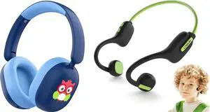 LOBKIN Kids Headphones Bluetooth 5.4,Over Ear Kids Headphones Wireless with Mic 35H Playtime AUX Cord 85dB Safe Volume Limited Foldable Design for Boys Girls Travel/School/iPad