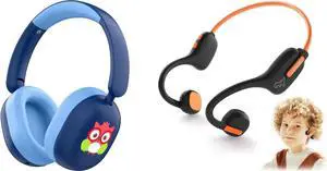 LOBKIN Kids Headphones Bluetooth 5.4,Over Ear Kids Headphones Wireless with Mic 35H Playtime AUX Cord 85dB Safe Volume Limited Foldable Design for Boys Girls Travel/School/iPad