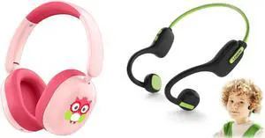 LOBKIN Kids Headphones Bluetooth 5.4,Over Ear Kids Headphones Wireless with Mic 35H Playtime AUX Cord 85dB Safe Volume Limited Foldable Design for Boys Girls Travel/School/iPad