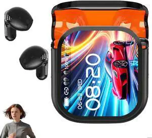 NE20 Bluetooth Earphones LED Display Smart Noise-Canceling AI Translation Headphones - Real-Time 144 Language Translator Earbuds w/Touch Control, Waterproof & Hi-Fi Sound(Black)