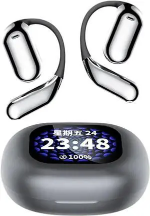 Q16Pro Ligent Touch Screen Open Bluetuth 5.4 Earphones, Wireletss Open Ear Bluetuth Earbuds, Enc Noise Reduction