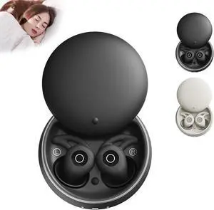 NooraSleep Snooze Pods Pro Bluetooth Sleepbuds, Comfortable Snugly Noise Reduction Headphones with Smart Case for Side Sleepers (Black)