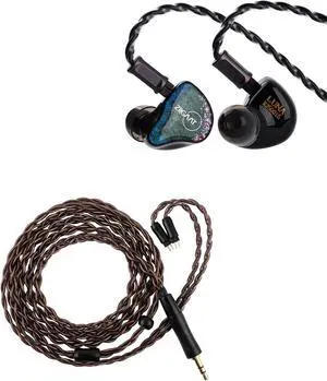 Linsoul ZiiGaat Luna 6BA HiFi in Ear Monitor, Studio Monitor & Stage Performance IEM Earphones with Fast Response Kiwi Ears Terras IEM Cable,4N Single Crystal Copper 32AWG 4-Core in Ear Moni
