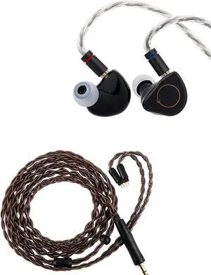 Linsoul SIMGOT SuperMix 4 1DD+1BA+1Planar+1PZT Hybrid Drivers Earphones, HiFi in Ear Monitor IEM, Wired Gaming Earbuds with OFC Silver-Plated Cable for Musician Audiophile Kiwi Ears Terras