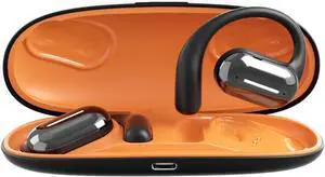 Open Ear Air Conduction Headphones Denoise Wireless Bluetooth Ear Buds 40 Hours with Charging Case Sports Headphones with Earhooks Touch Sensing for Workout Driving Walking,Black