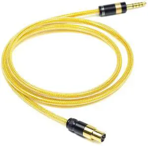 GUCraftsman 4-Pin Mini XLR 6N OFC Silver-Plated with Metal Shielding Layer 4.4mm 3.5mm Headphone Upgrade Cable for SENNHEISER HD490 PRO HD490 PRO Plus (3.5mm Plug)