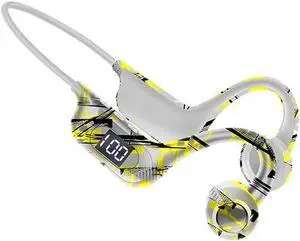 Bone Conduction Headphones Open Ear Earbuds Wireless Bluetooth 5.1 with Mic,Memory Card Slot, 18H Battery Life IPX5 Waterproof Sport Earphones for Running,Cycling,Workout,White