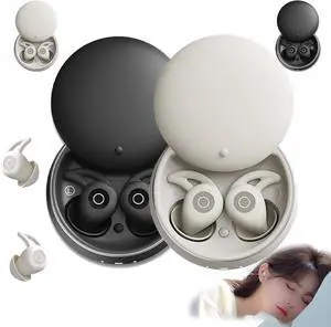 NooraSleep Snooze Pods Pro, SnoozePods Pro-Bluetooth Sleepbuds, Immersive Noora Sleep Earbuds with a Smart Case, Soft and Snug Fit, Noise Reduction for Side Sleepers (2, Black+Gray)