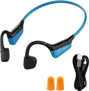 Bone Conduction Headphones, Wireless Bluetooth 5.4 Open Ear Headphones,with Mic,15H Playtime,IPX6 Waterproof Sports Headset,for Running,Cycling,Workouts, Outdoor Sports (Blue-Black)