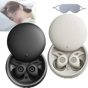 Noorasleep Snooze Pods Pro, Snoozepods Pro - Bluetooth Sleepbuds, Noora Sleep Earbuds with a Smart Case, Sleep Headphones with Noise Reduction, Small and Light, for Side Sleepers (Black+White)