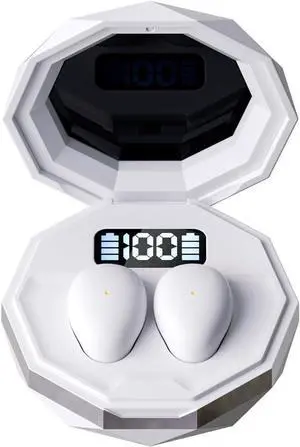 Mini Sleep Earbuds for Side Sleepers, Ultra Lightweight 2.4g Wireless Bluetooth Earphones, Noise Masking for Deep Sleep, Comfortable Invisible Open Ear Design, 36H Playtime, Bluetooth 5.4 (White)