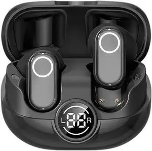 Black | France | Wireletss Earbuds Built-in Mic Earphones Bluetuth 5.4 Headset in Ear Headphones Noise CanCeelling 45H Long Battreri Life Headset