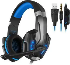 G9000 Gaming Headsets Noise Cancelling Over Ear Headphones with LED Light Bass Surround Sound 3.5mm Hole Easy to Use