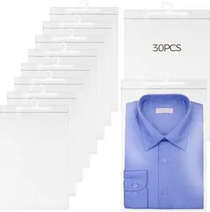 30-Piece Transparent Storage Bags with Hooks for Headphones, Travel Gear, and Classroom Items