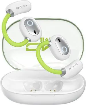 Sports Earbuds with Earhooks and Removable Neck Strap  Bluetooth 5.4 Wireless Running Earbuds for Workout and Gym, Secure Fit Sport Headphone with Type-C Charging Case (White)