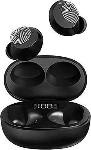 Ear Phones Bluetooth 5.0 Running Headphones with Charging Case Earbuds LED Digital Display Touch Control Waterproof Ear Buds Lightweight for Work & Travel