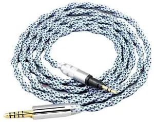 Earphone Cable 1.0 2.0 99% Pure Silver Mix Graphene OCC Shielding Headphone 8671(4 in 1 Plug,300cm)