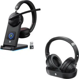 Wireless Headset with Mic for Work Wireless Headphones for TV