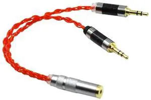 Thouliess Single Crystal Silver 2x3.5mm Male to 4.4mm Balanced Female Adapter Cable(2.5 Female to 2x3.5)