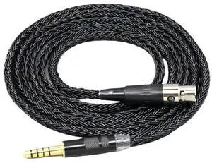 16 Core Earphone Cable for Q701 K702 K271 K272 K240 K141 K712 K181 K267 K712 Black Braided 8862(2.5mm 4 Pole,1.6m)