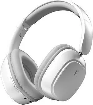 On Ear Headphones Wireless Bluetooth Foldable Lightweight Headset Wireless Overhead Headphones with Microphone Over Ear Bluetooth Headset Noise Canceling for Home/Office/Cellphone (White)