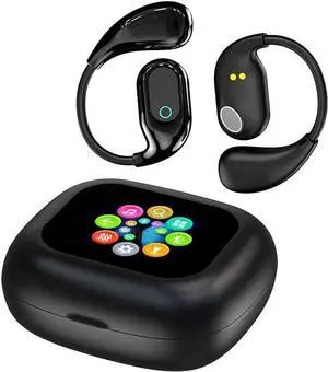 Micool Open-Ear Headphones Bluetooth 5.4 with LCD Touch Screen, Wireless Earbuds with 120-Day Standby, Sports Headset Noise Reduction & 13mm Drivers for Immersive Sound