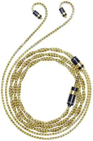 MMCX 6N Silver-Plated OFC with Metal Shield IEM Cable, in-Ear Monitor Earphone Cable for SHURE SE846 SE535 SE425 SE215 AONIC Beyerdynamic DT 70/71/72/73 IE FiiO FH19 FH5s FH7S FD3 PRO FA9 (2.5mm Plug)