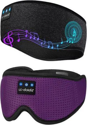LC-dolida Sleep Headphones Headband Bluetooth 5.4, Wireless Bluetooth Sleep Mask