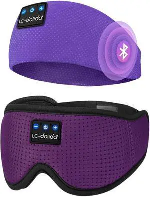 LC-dolida Sleep Headphones Bluetooth 5.4,Wireless Bluetooth Sleep Mask