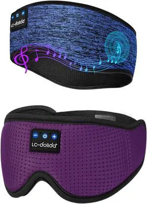 LC-dolida Sleep Headphones Bluetooth Headband,Wireless Bluetooth Sleep Mask