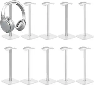 Headphone Stand Detachable Headphones Holder Universal Gaming Headset Holder Space Saving Stand for Most Wired and Wireless Headphones,White (White 10Pcs)