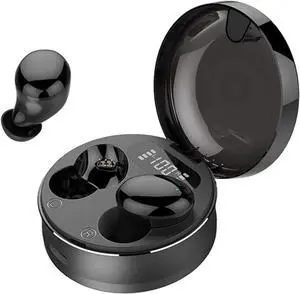 Active Noise Cancelling Wireless Earbuds in-Ear Headphones IPX6 Waterproof Bluetooth 5.0 Stereo Earphones Black
