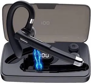 Wireless Bluetooth Headset, Earphones Noise Cancelling Earpiece, Hands-Free Earphone for Business/Workout/Driving/Office