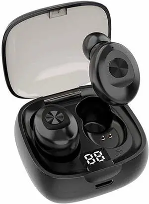 Wireless Earbuds 5.0 True Bluetooth Earphones IPX5 Waterproof Sports Earpiece 3D Stereo Sound Headphones with Charging Box(A)