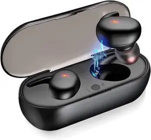 Bluetooth 5.0 Wireless Earbuds with Wireless Charging Case IPX8 Waterproof TWS Stereo Headphones in Ear Built in Mic Headset Premium Sound with Deep Bass for Sport