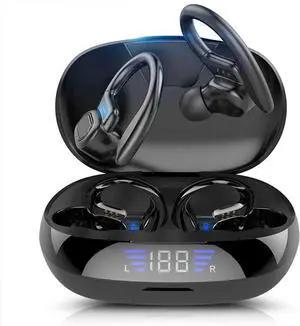 Wireless Earbuds, TWS Bluetooth Ear Hook Headphones IPX6 Waterproof Sweatproof Headphones HiFi Stereo Bluetooth Earphones Earbuds, in-Ear Headset with Charging Case