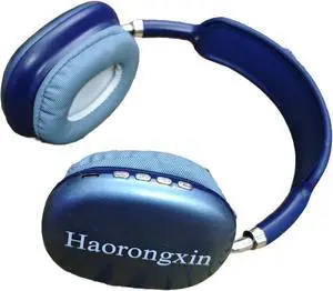 Music Headphones Over-Ear Bluetooth Adjustable 12 Hours of Listening Time Volume Control, Fitting in Gaming/Running/Sports Headphones for iPhone/Android -Blue