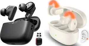 2 Pack Wireless Earbuds Open Ear Clip On Bluetooth Headset Bass Stereo Over Ear Arc Sports Earphone LED Cordless In-Ear Game Headphone True Wireless Earbuds HiFi Bass Stereo Bluetooth 5.4 Headset