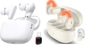 2 Pack Wireless Earbuds Open Ear Clip On Bluetooth Headset Bass Stereo Over Ear Arc Sports Earphone LED Cordless In-Ear Game Headphone True Wireless Earbuds HiFi Bass Stereo Bluetooth 5.4 Headset