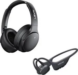 LEVN Hybrid Active Noise Cancelling Headphones, Bone Conduction Headphones