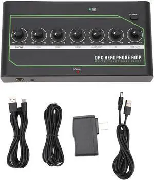 Desktop Headphone Amp,DAC Headphone Amplifier with Treble Mid Bass Knobs 3EQ Type C 3.5mm Stereo Optical Coaxial BT Input for Gaming PC Computer Home Audio System (US Plug)